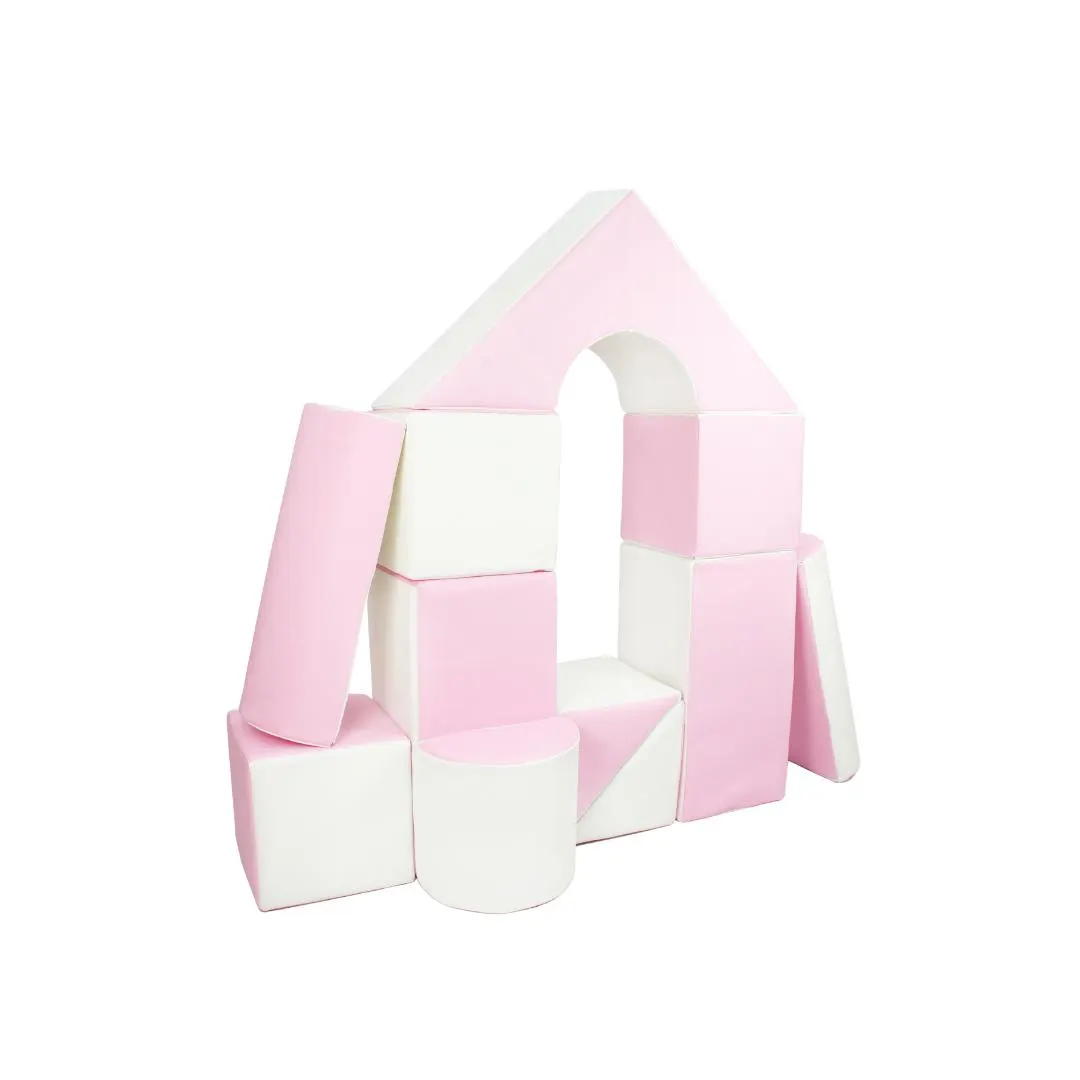 Eco Leather Castle Soft Play Set - Pink / White