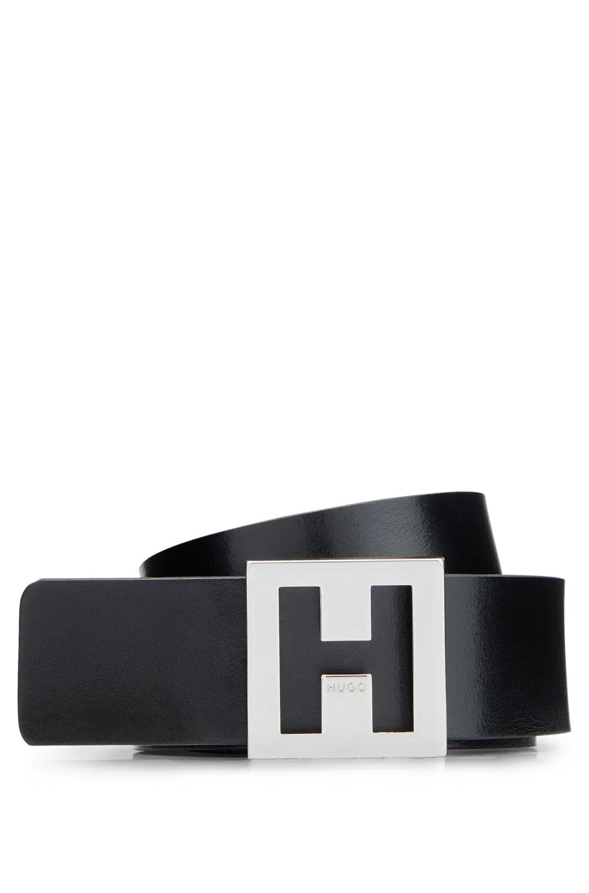Reversible belt in Italian leather with signature buckle