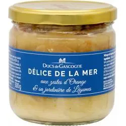 Délice de la mer aux zestes d'orange et sa jardinière de légumes