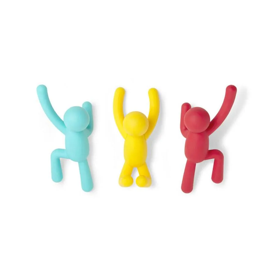 Umbra Buddy Wall Hooks (Set of 3) Multi Coloured