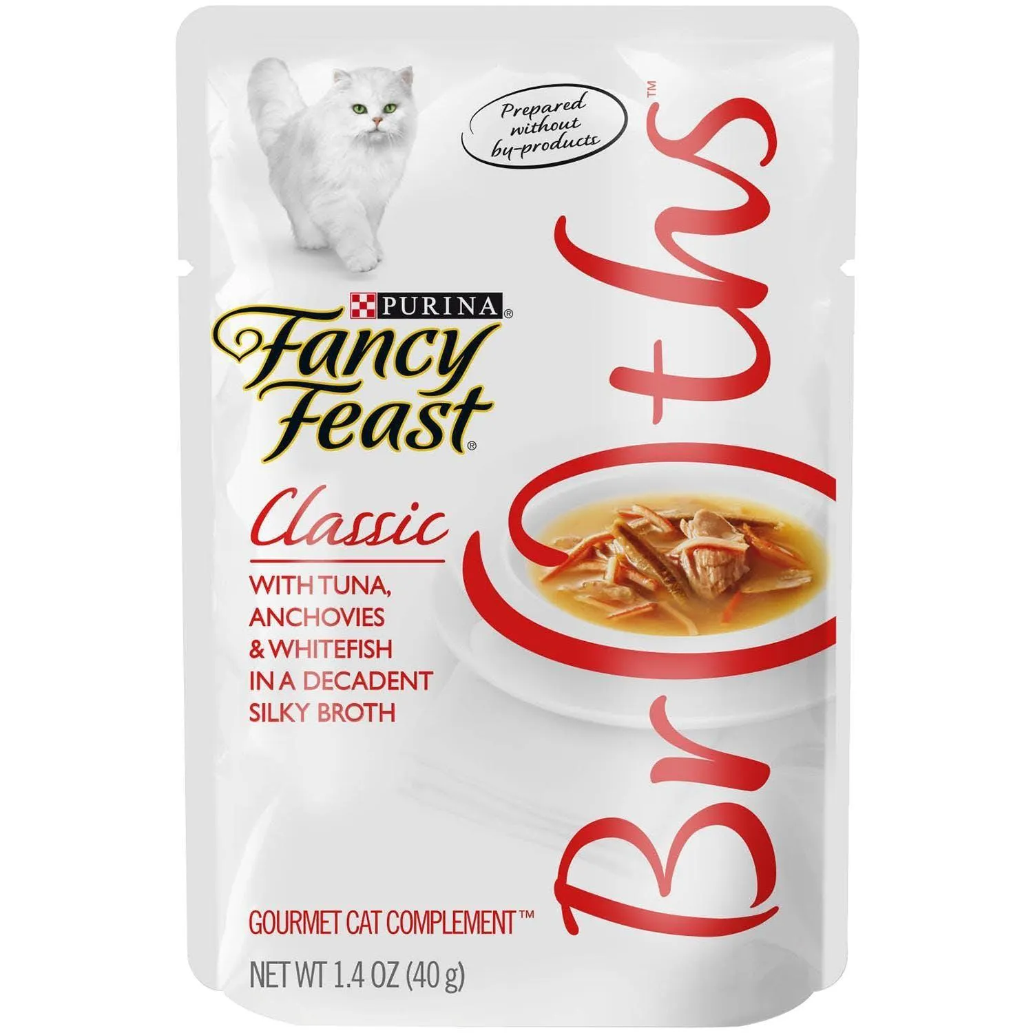 Fancy Feast Classic Broths Tuna Anchovies Whitefish Wet Cat Food