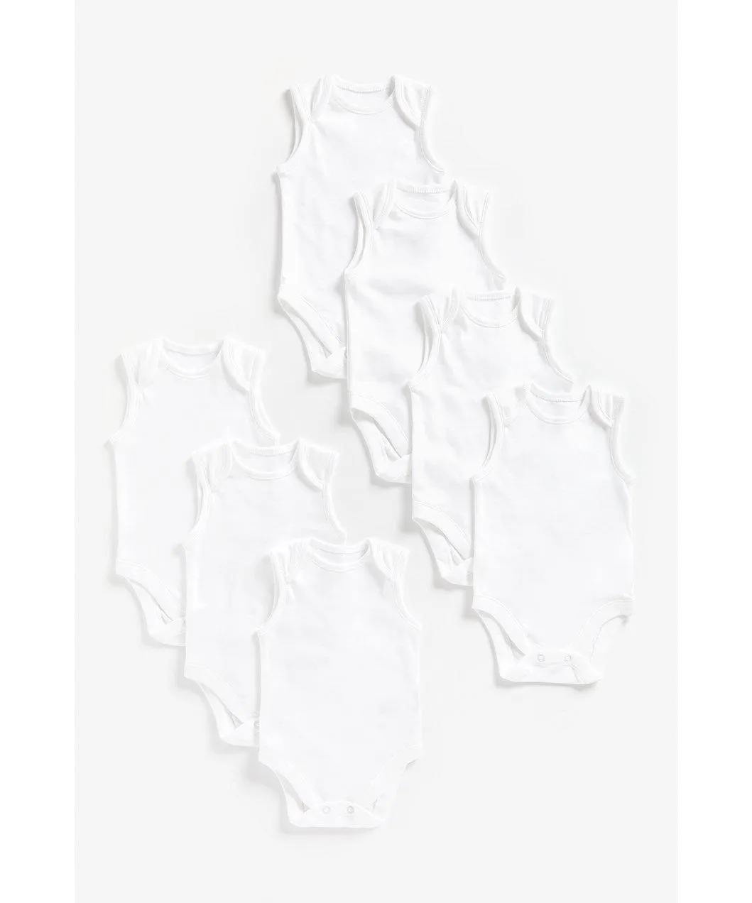 λευκά αμάνικα κορμάκια - σετ των 7