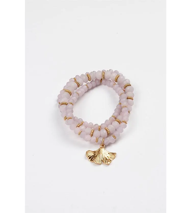 Stella + Gemma Pale Mauve 3 Strand Faceted beads Bracelet