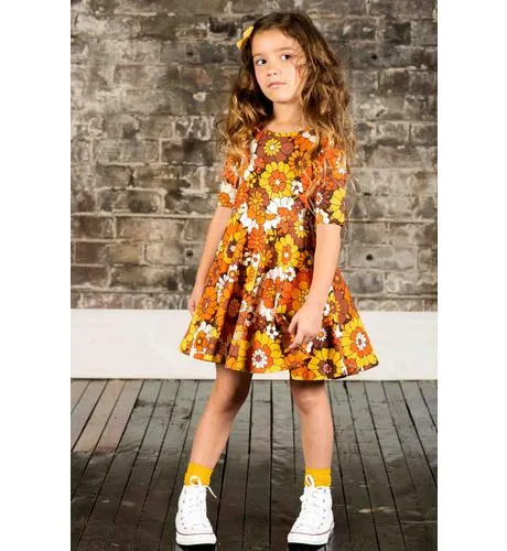 Rock Your Kid Aloha Marigold Waisted Dress