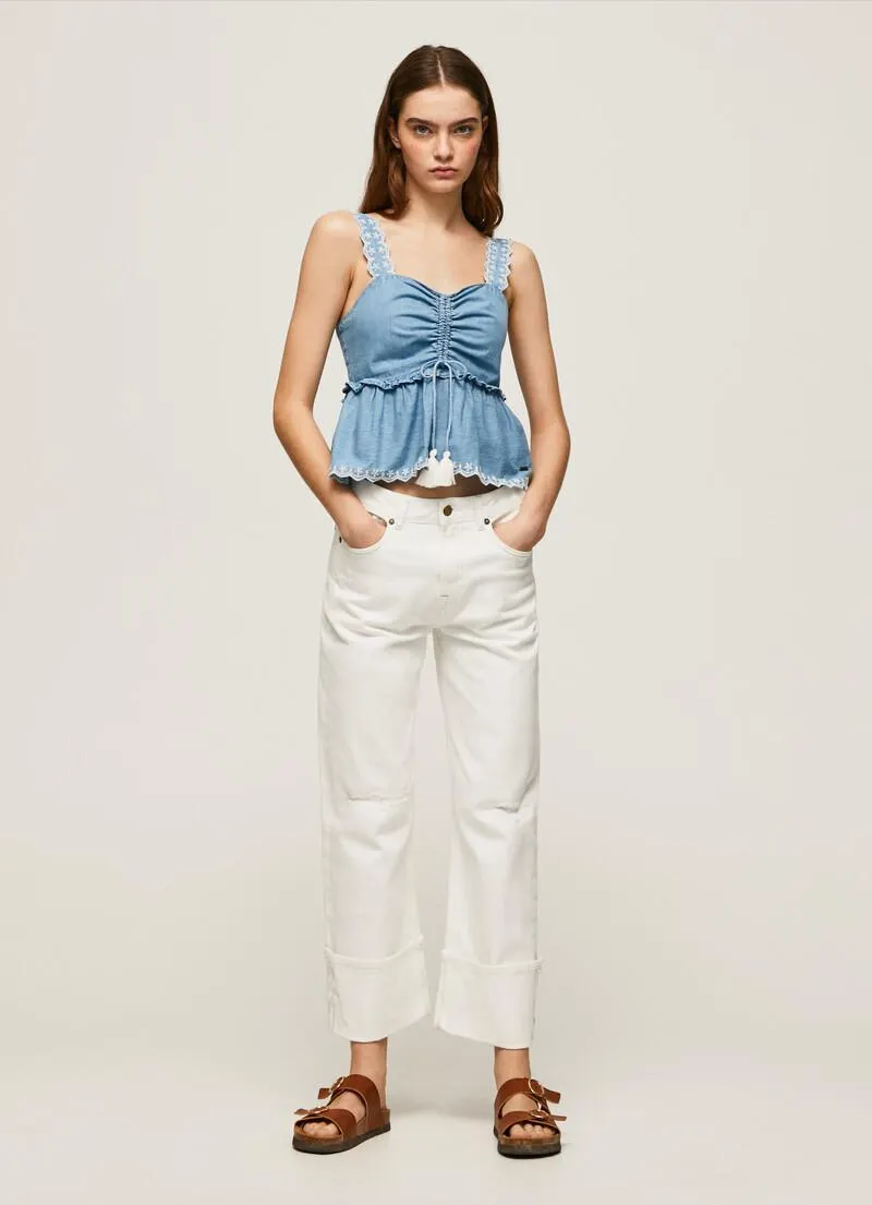 TOP TIRANTES TEJIDO DENIM
