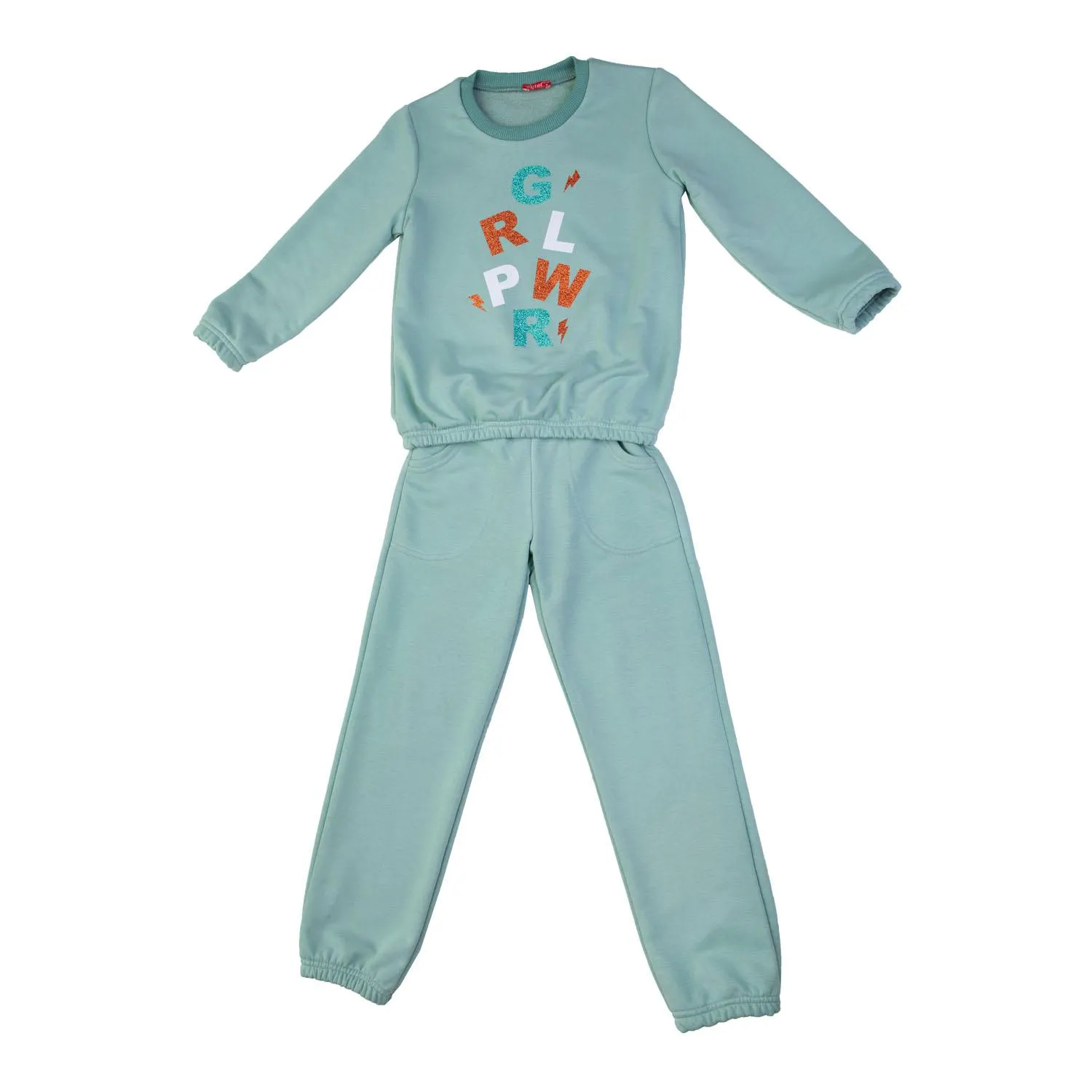 Φόρμα ανοιξιάτικη για κορίτσι σε χρώμα μεντάς με τύπωμα στην μπλούζα -11.3012M