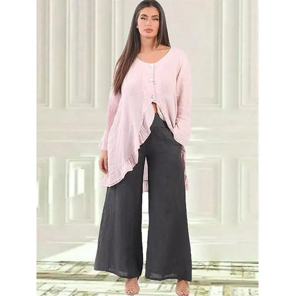 3 Button Frill Jacket Pink