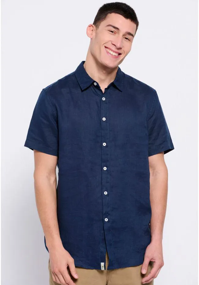 Κοντομάνικο λινό πουκάμισο