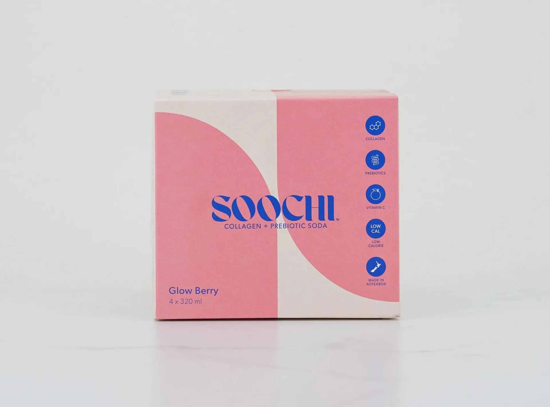 Soochi Collagen + Prebiotic Soda Glow Berry 320ml 4 pack