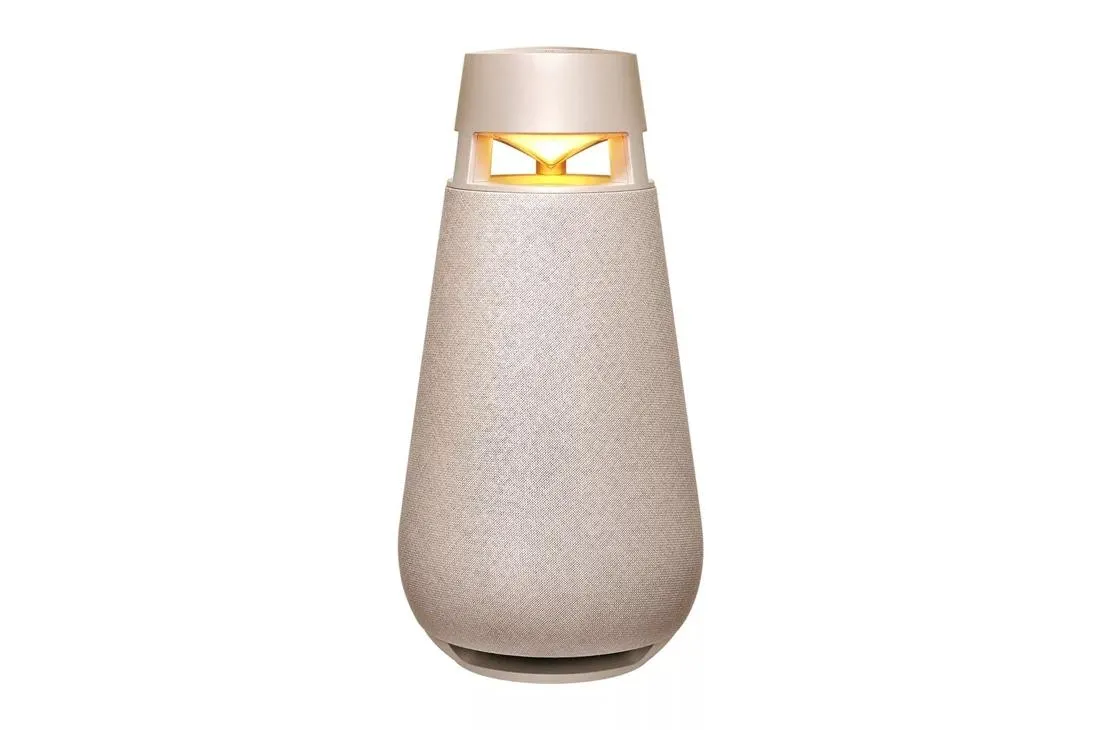 LG XBOOM 360 Bluetooth Speaker with Omnidirectional Sound, Beige