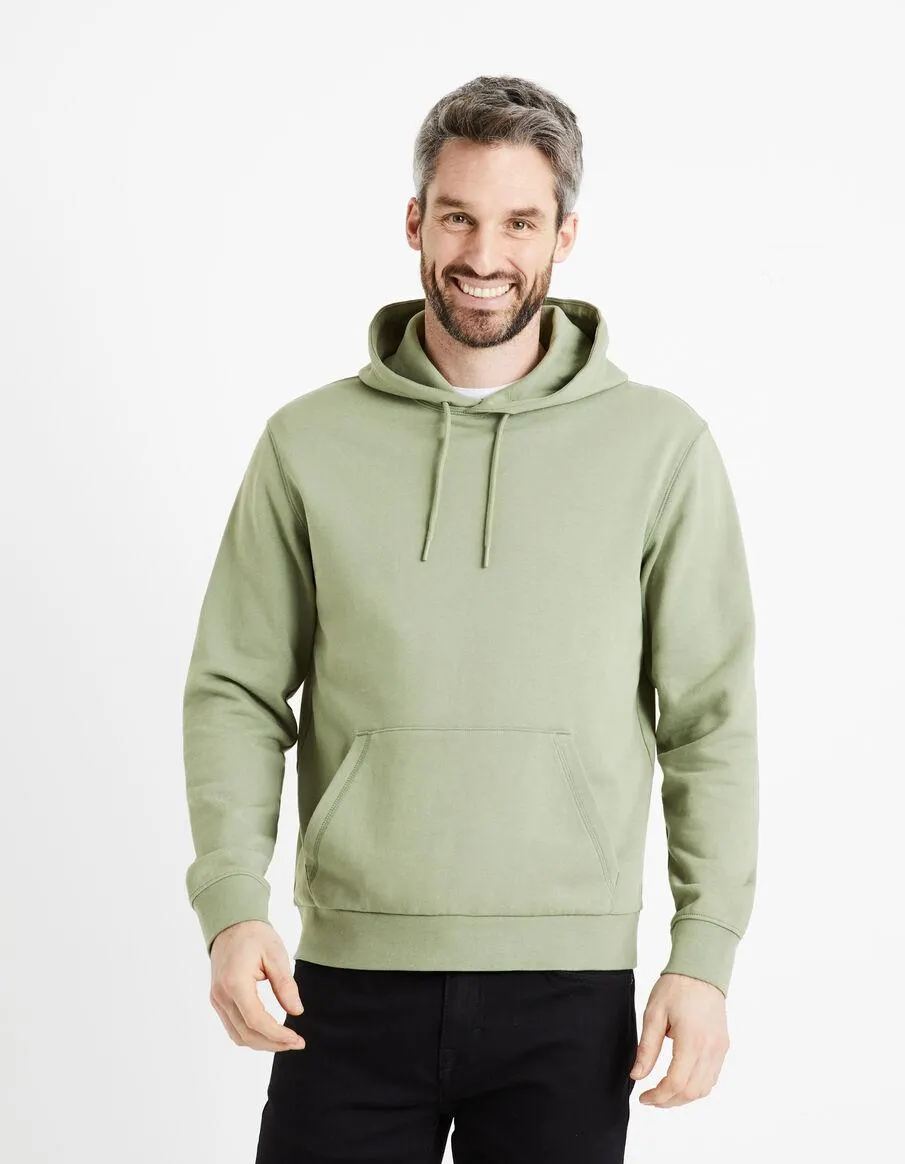 Sweat à capuche 100% coton - kaki