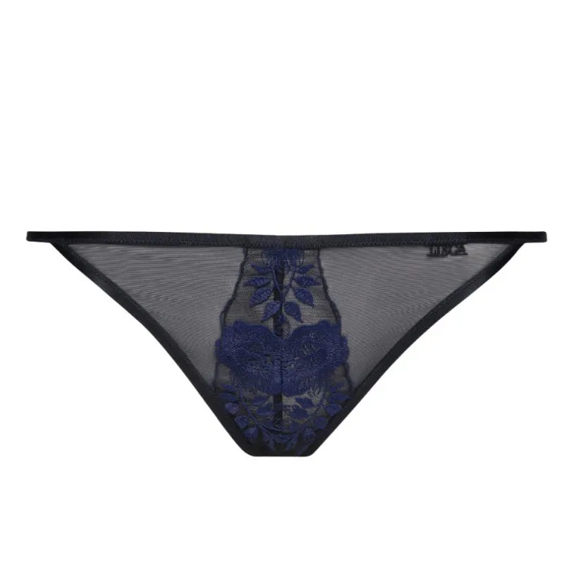 LIS-22245-02- Tanga Harper in pizzo - nero e blu