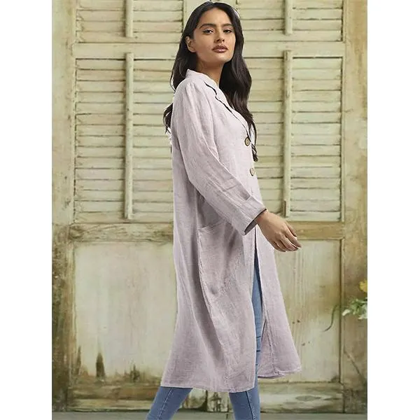3 Button Linen Jacket Dusky Pink