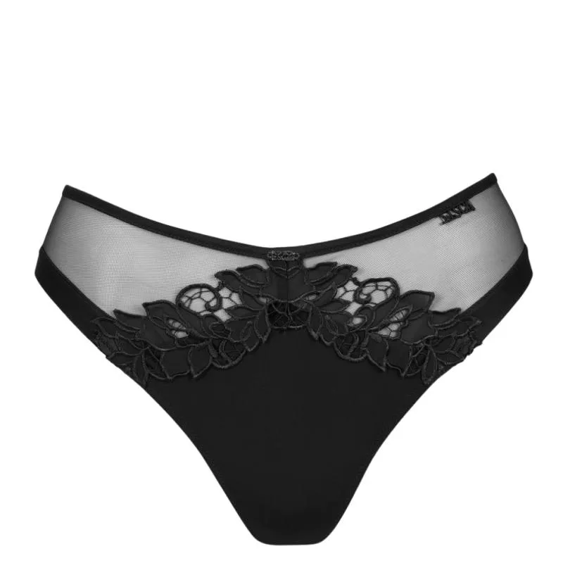 LIS-12291-02- Brasiliana Illusion con pizzo e raso- nero