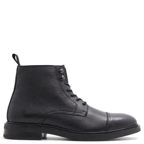 Μαύρο δερμάτινο ανδρικό μποτάκι UNILIS 00066690-M14