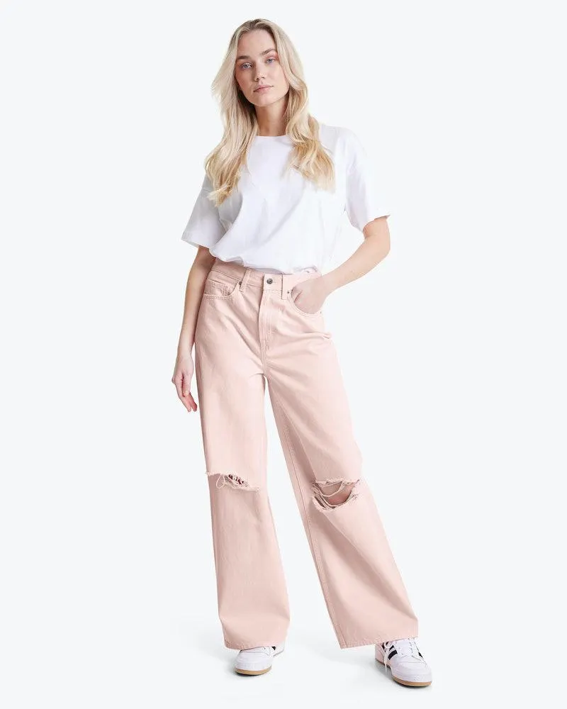 Baggy Pink Ripped Jeans
