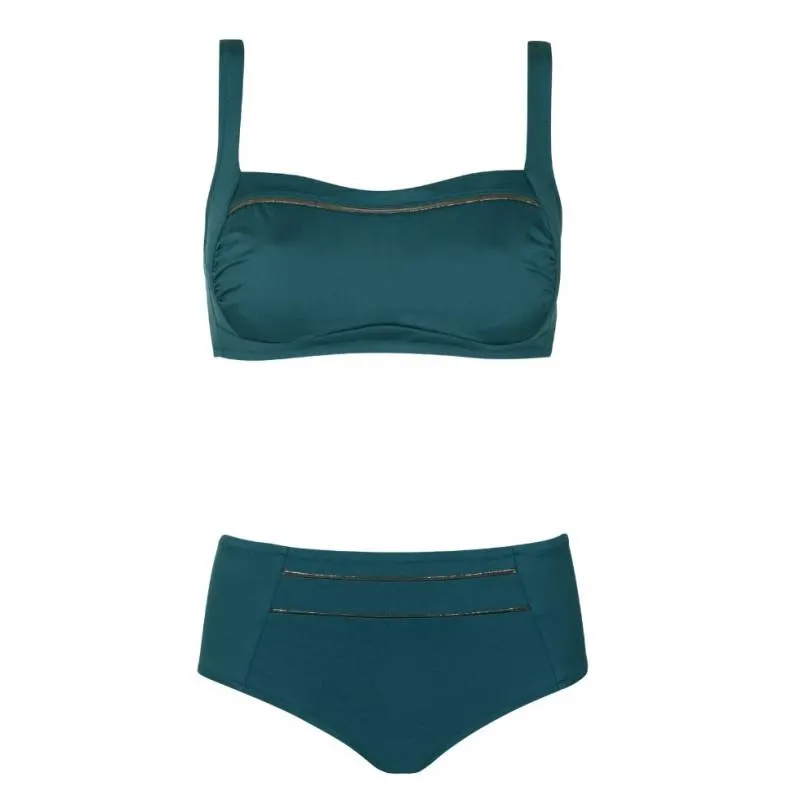 LIS-40653-T5 - Bikini senza ferretto combinato Umbria - blu petrolio