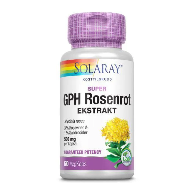 Solaray GPH super rosenrot 500 mg 60 kapsler