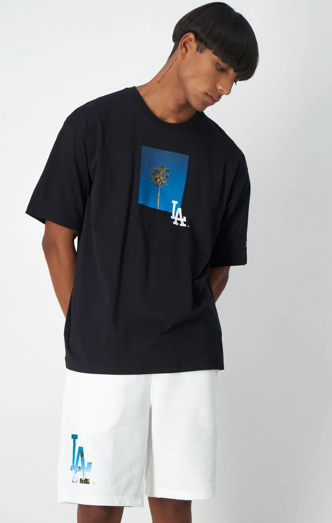 Black Camiseta MLB de algodón con foto