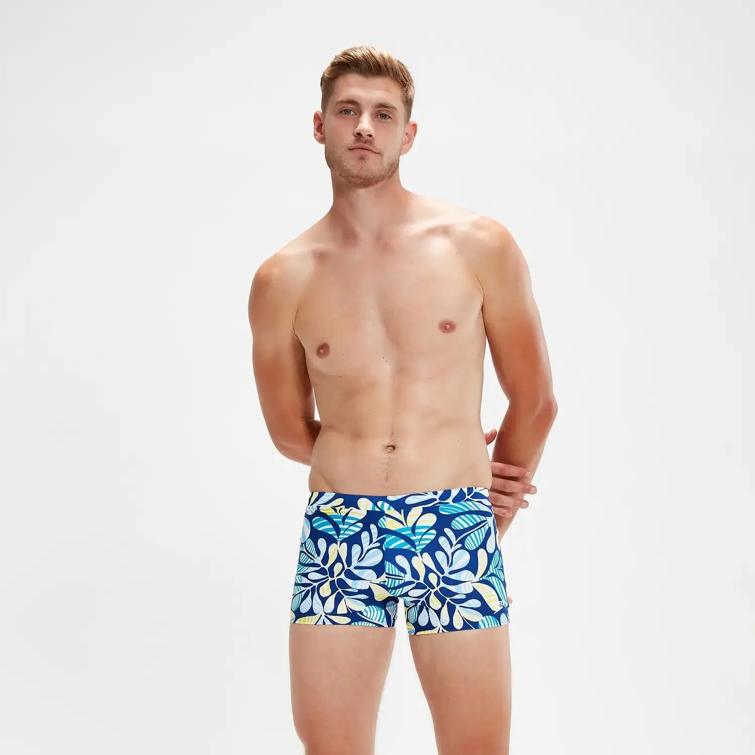 Bóxer Escape para hombre, azul/blanco