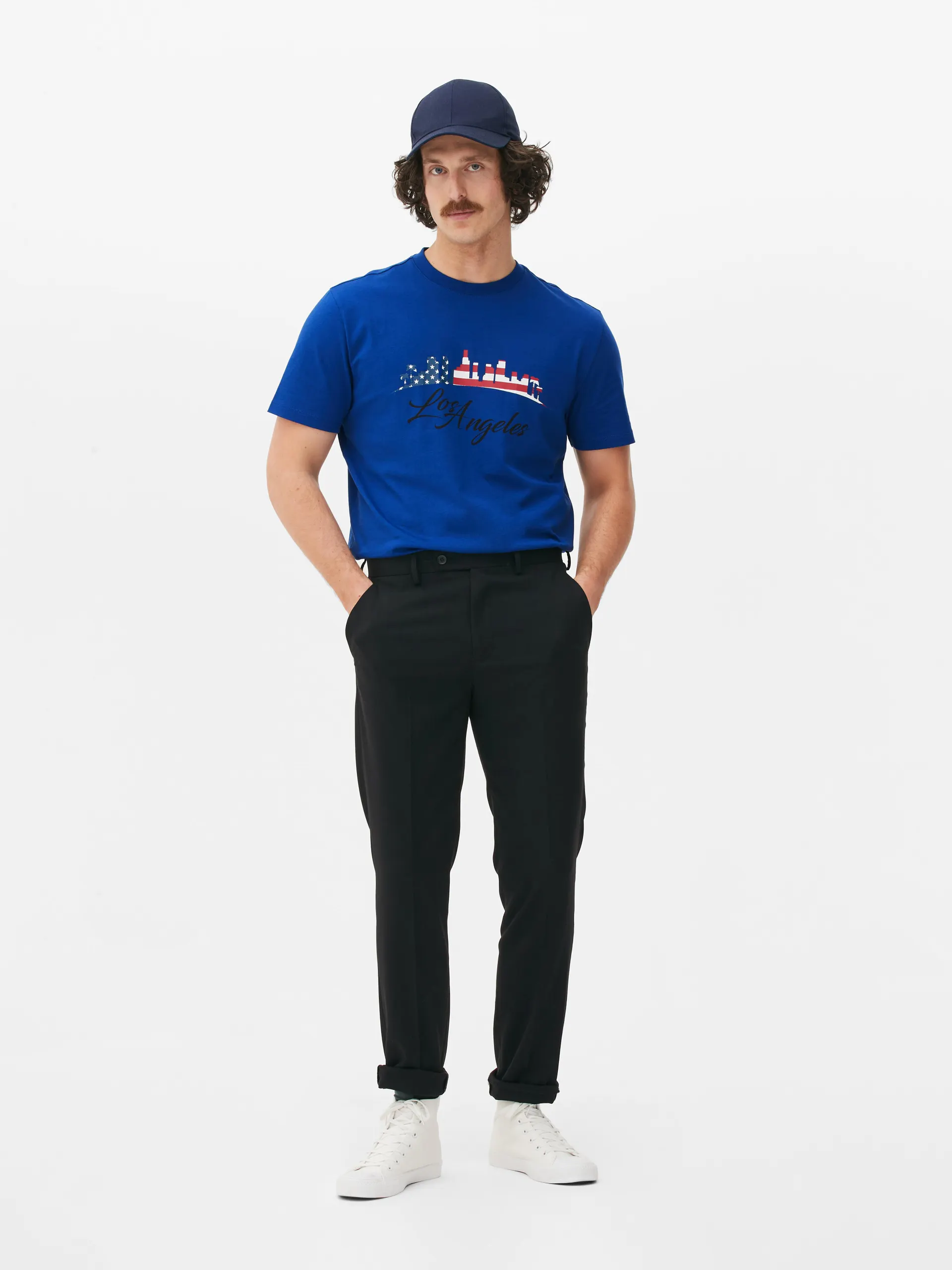 T-shirt met LA Skyline-print