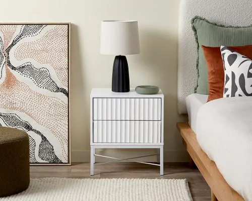 Nyla Bedside Table - White