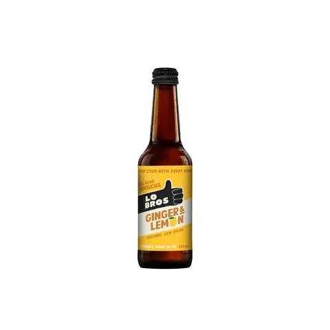 Los Bros Organic Kombucha Ginger Lemon 330ml