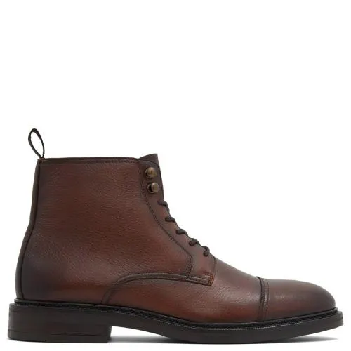 Καφέ δερμάτινο ανδρικό μποτάκι UNILIS 00066690-M12