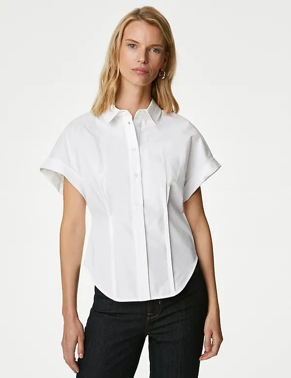 Pure Cotton Collared Shirt