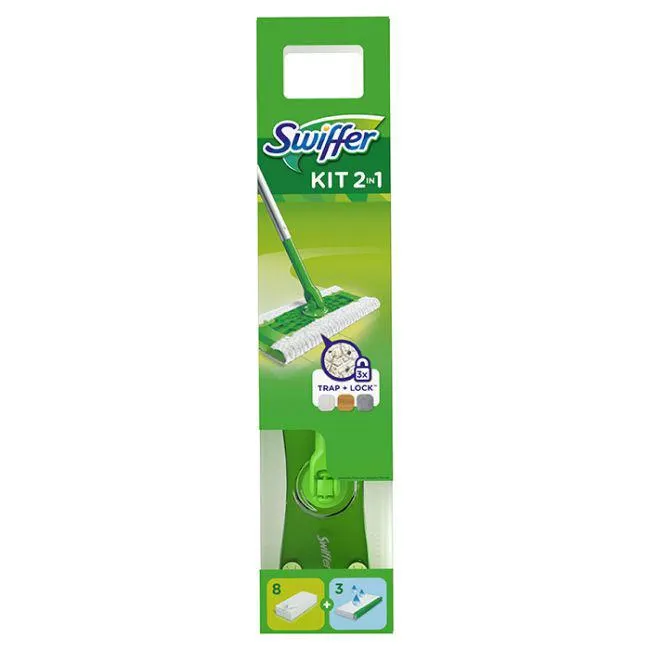 Swiffer Σκούπα (Me 8 Ανταλλακτικά Πανάκια + 3 Βρεγμένα Πανάκια)