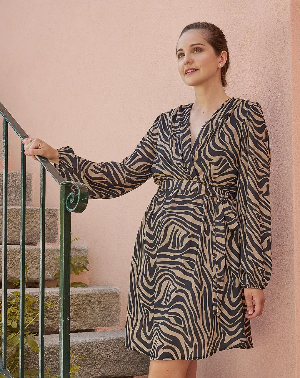 Γυναικείο φόρεμα εγκυμοσύνης/θηλασμού animal print