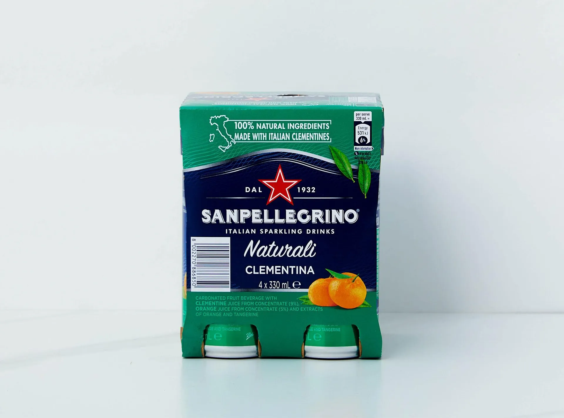 San Pellegrino Naturali Clementina Sparkling Drink 330ml 4 pack