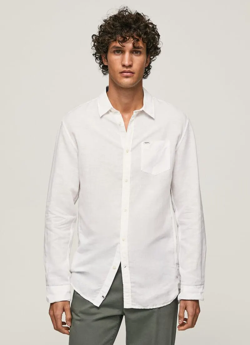 CAMISA PARKER CON LINO MANGA LARGA