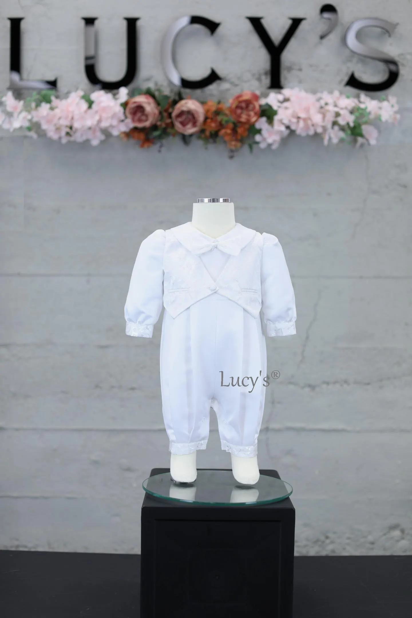 Baby Boys Premium Christening/Baptism Romper - Christian