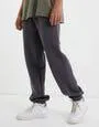 Organic Cotton Track Pants With Elastic Waist in Charcoal