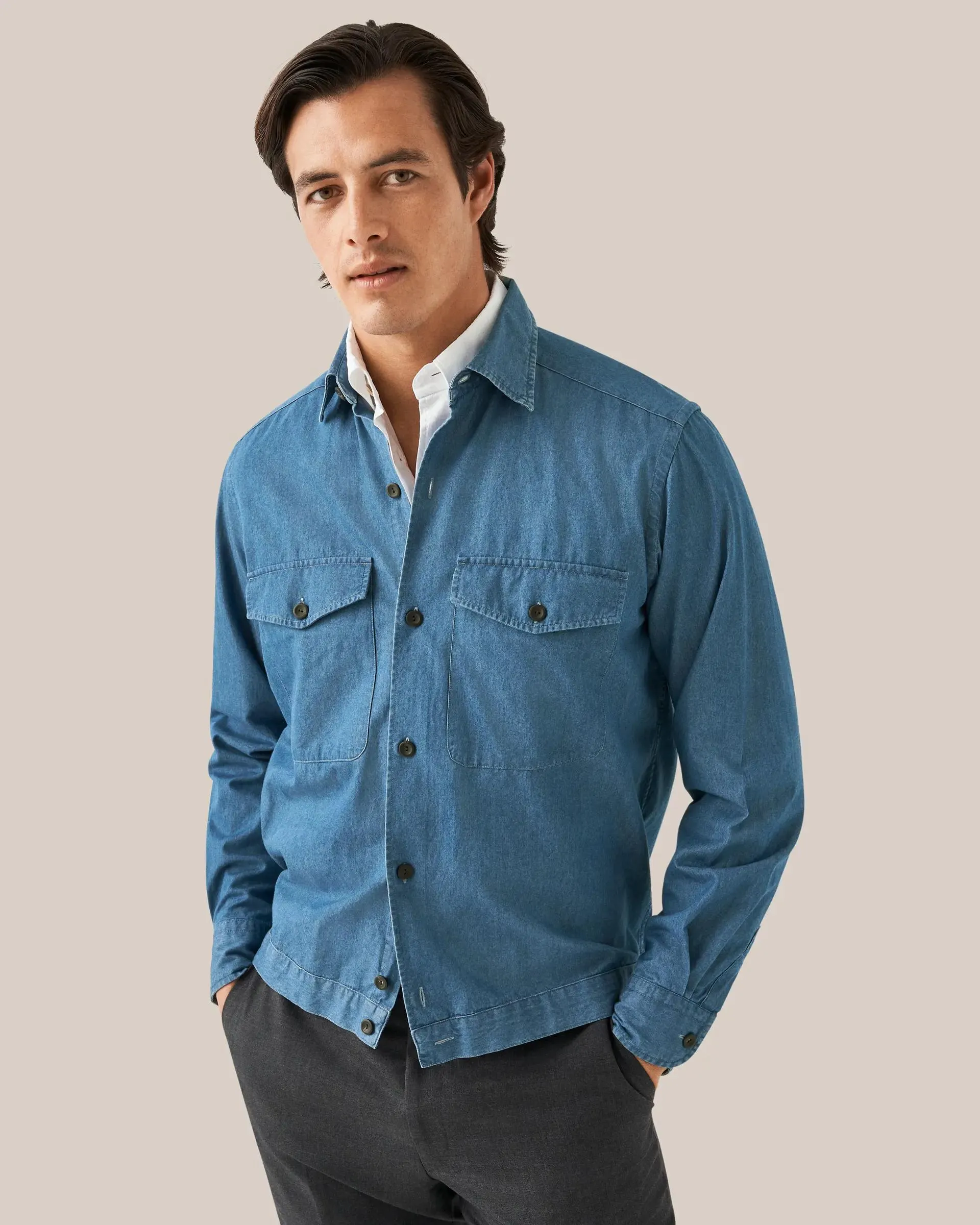 Navy Denim Overshirt