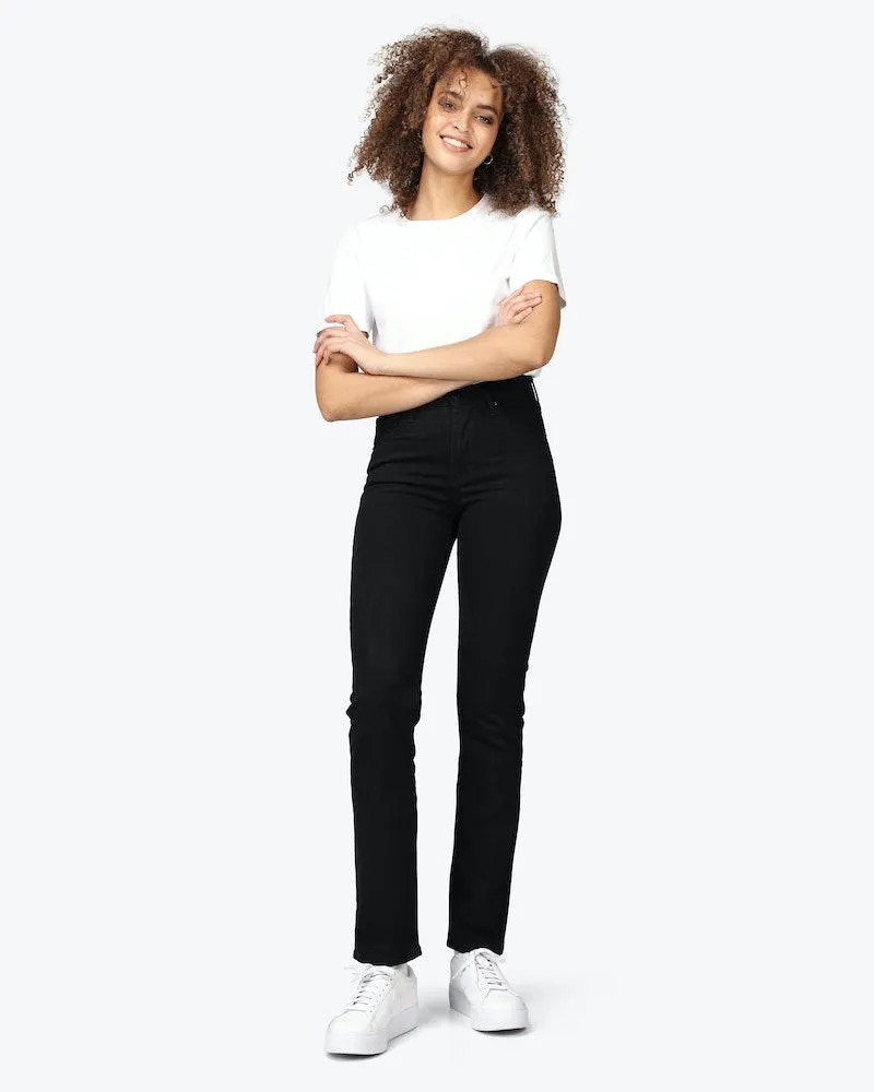 724™ High Rise Straight Svart Jeans