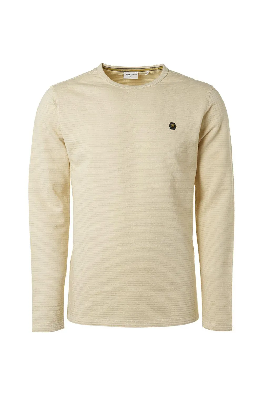 Mens L/S Crew Neck T-Shirt - Stone