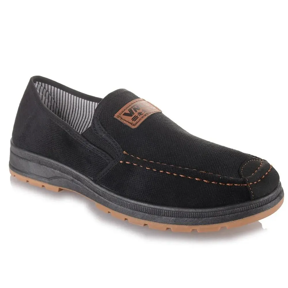 Ανδρικά μοκασίνια σε μαύρο χρώμα Famous