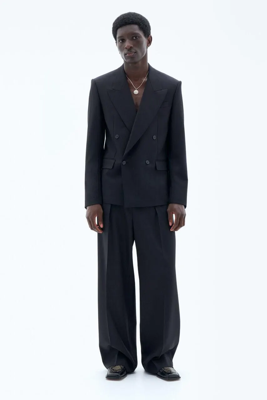 Boxy Wool Blazer Black