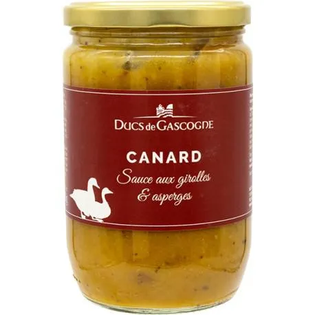 Canard sauce aux girolles et asperges