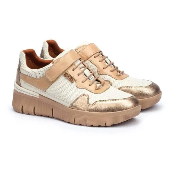 deportivos de pieles combinadas con suela ligera y cierre adherente