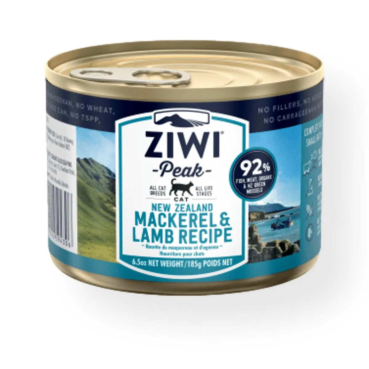 Ziwi Peak Canned Mackerel And Lamb Cat Food 185g