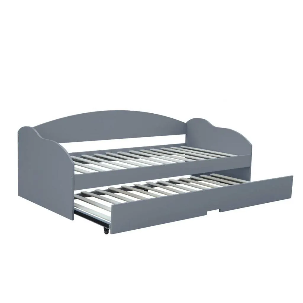 DAYBED FAIRFIELD 202x96x75,8εκ. Με συρόμενο κρεβάτι (90x200εκ.Στρώμα) Γκρι