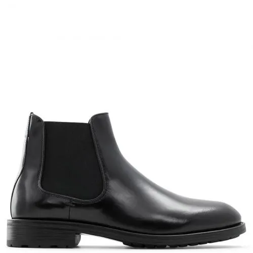 Μαύρο δερμάτινο ανδρικό μποτάκι UMIEMWEN 00060275-M14