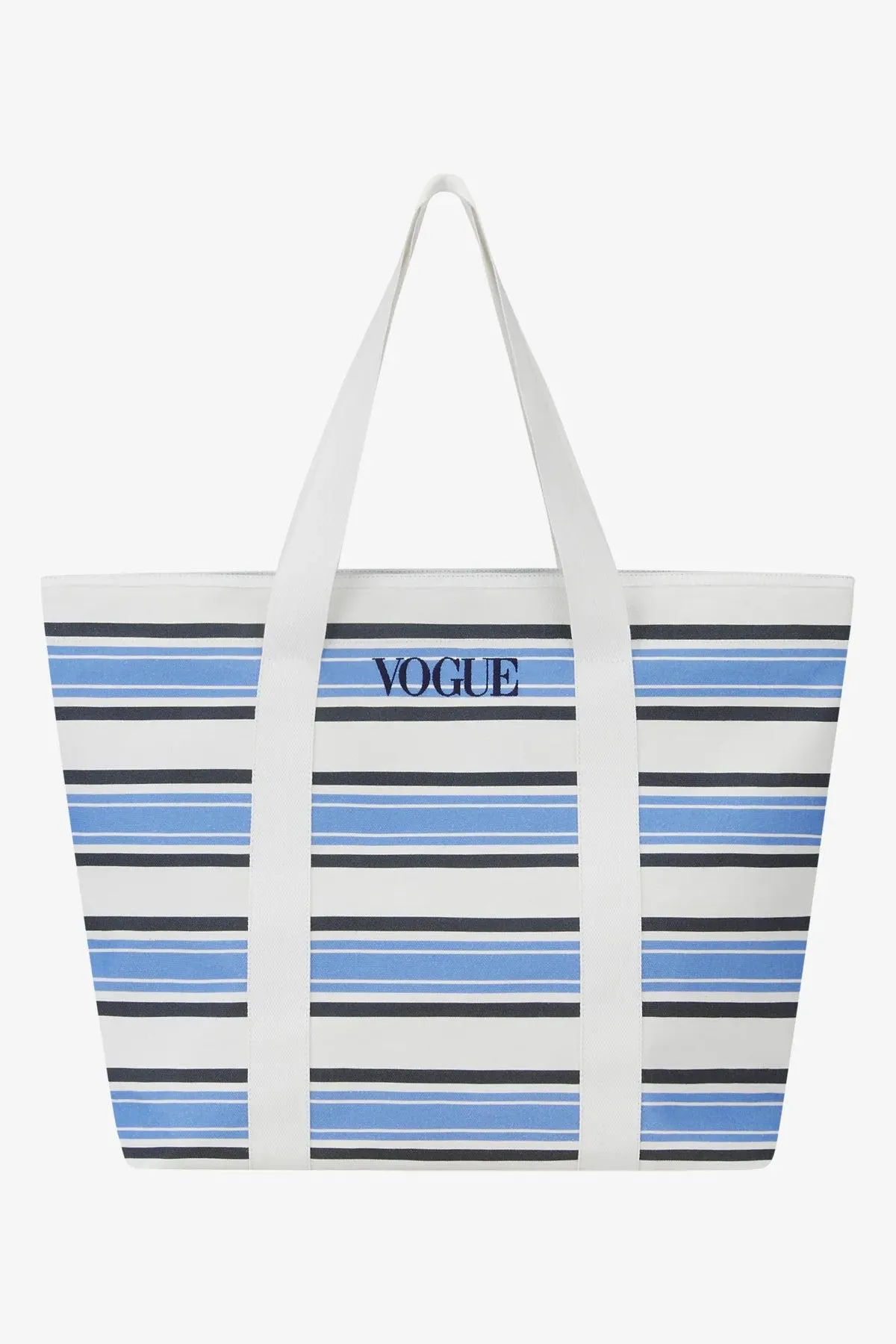 Bolso VOGUE a rayas azul con logo bordado