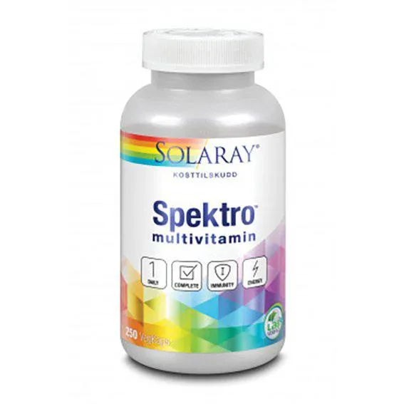 Solaray spektro multivitamin med jern 250 kapsler