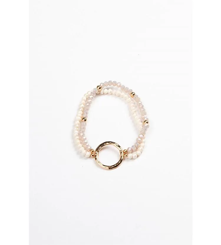 Stella + Gemma Two Strand Pale Pink & Pearl Bracelet