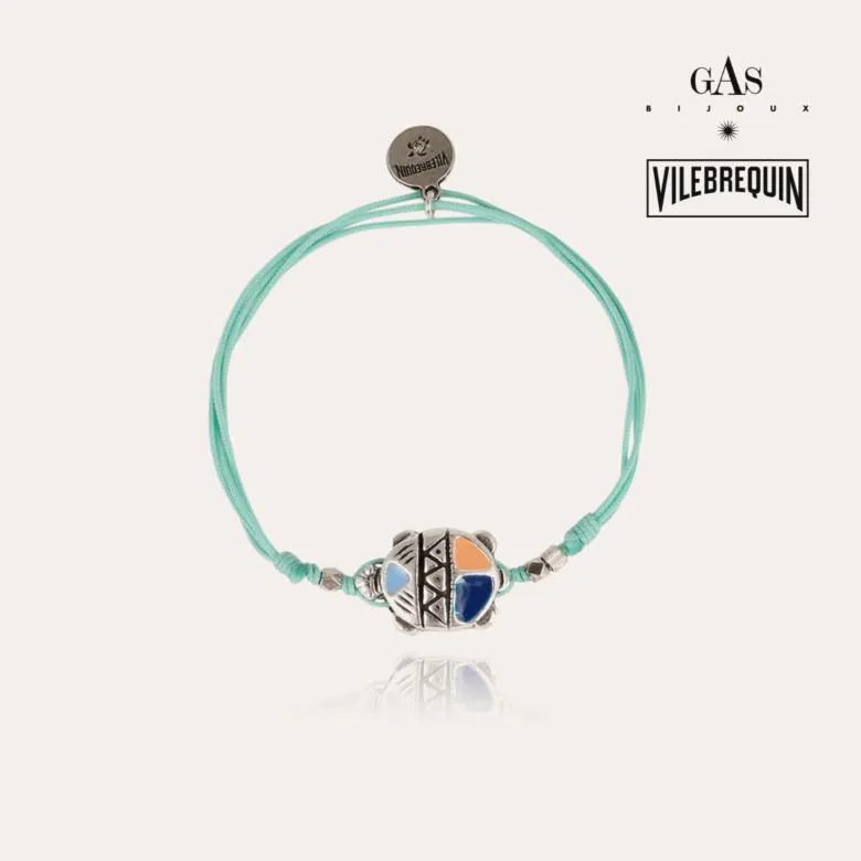 Turtle enamel Vilebrequin men bracelet silver