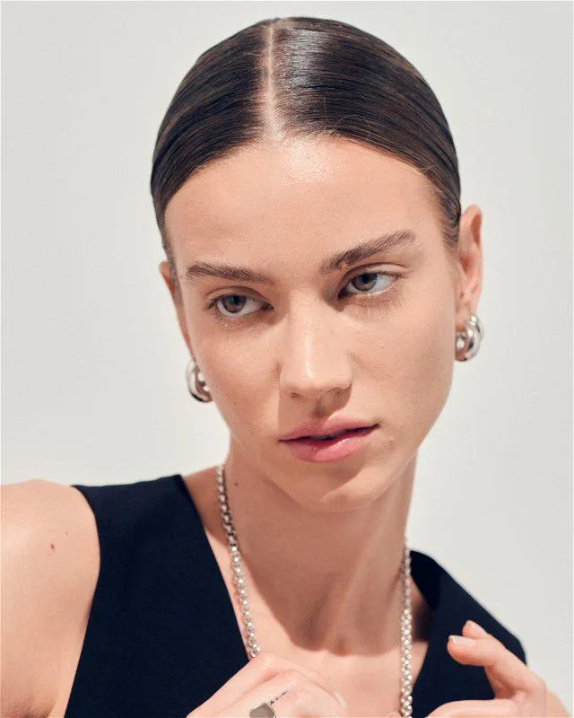 Ice Hoop Small Silver 2 Pcs